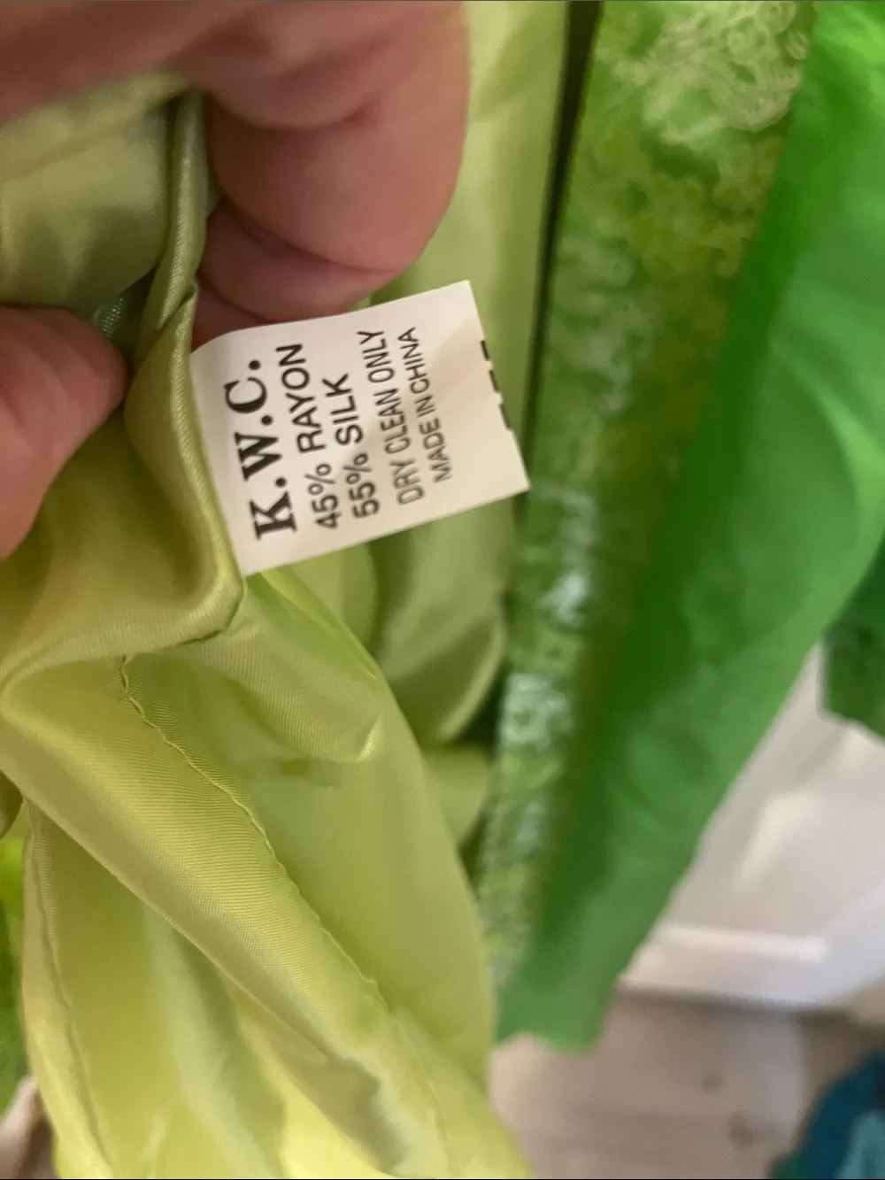 Green Embroidered Silk Kimono Robe